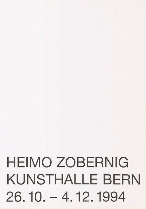 Heimo Zobernig, Kunsthalle Bern