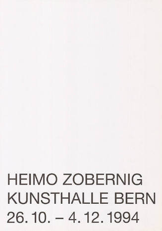 Heimo Zobernig, Kunsthalle Bern