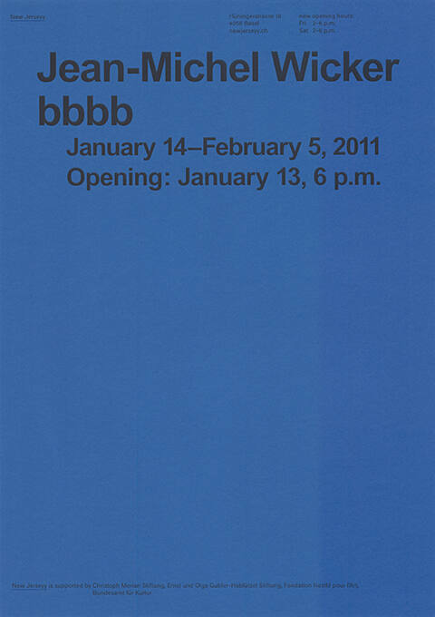 Jean-Michel Wicker, bbbb, New Jerseyy, Basel