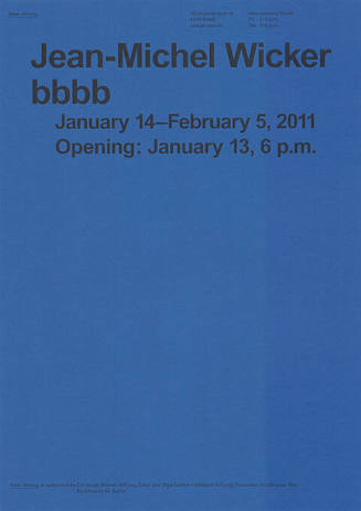 Jean-Michel Wicker, bbbb, New Jerseyy, Basel