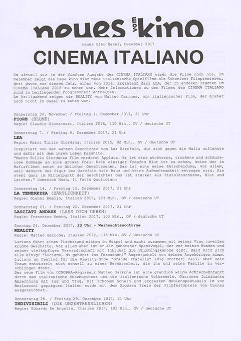 Cinema Italiano, Neues Kino