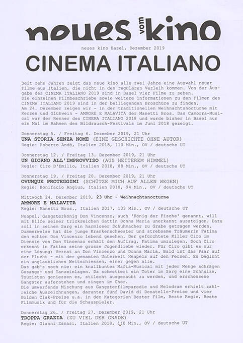 Cinema Italiano, Neues Kino