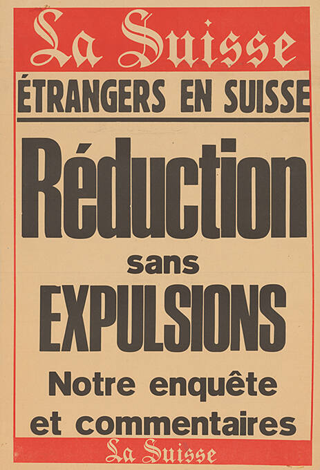 La Suisse, Reduction sans expulsions