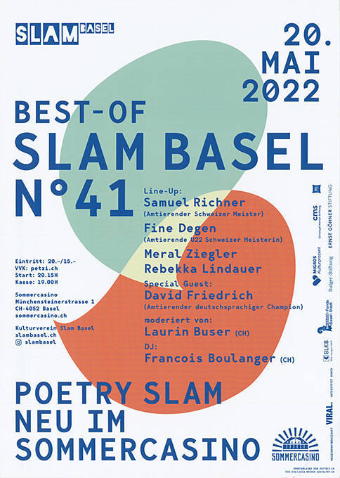 Slam Basel Nº 41, Poetry Slam neu im Sommercasino