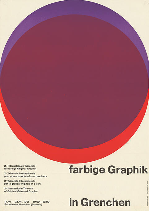 Farbige Graphik in Grenchen, 2. Internationale Triennale für farbige Originalgraphik, Parktheater Grenchen