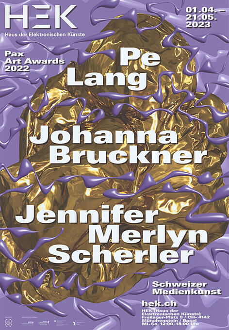 Pe Lang, Johanna Bruckner, Jennifer Merlyn Scherler, Pax Art Awards 2022, Haus der Elektronischen Künste, Münchenstein