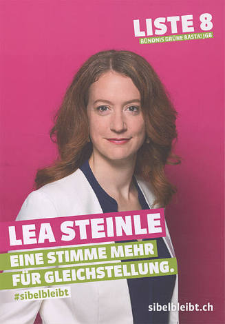 Lea Steinle, Eine Stimme mehr für Gleichstellung. Liste 8, Bündnis Grüne Basta! JGB