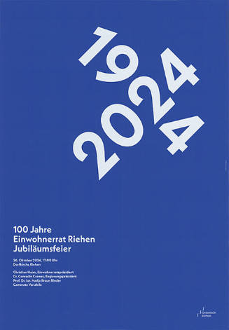 1924 2024, 100 Jahre Einwohnerrat Riehen, Jubiläumsfeier