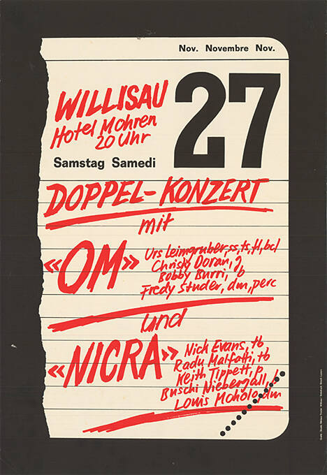 Doppelkonzert mit «OM» und «Nicra», Hotel Mohren, Willisau