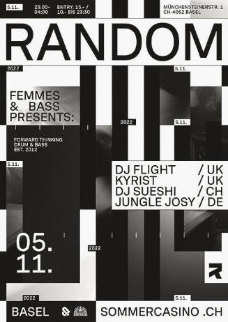 RANDOM, DJ Flight, Kyrist, DJ Sueshi, Jungle Josy, Sommercasino