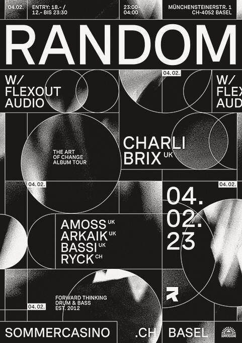 RANDOM, Flexout Audio, Amoss, Arkaik, Bassi, Ryck, Sommercasino