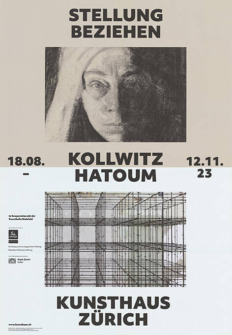 Stellung beziehen, Kollwitz, Hatoum, Kunsthaus Zürich
