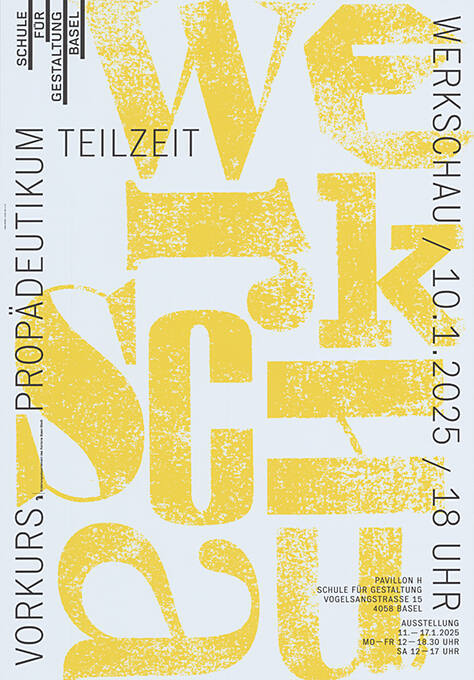 Werkschau Vorkurs, Propädeutikum, Teilzeit, Schule für Gestaltung