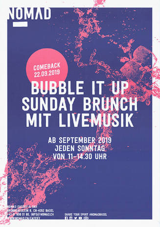 Bubble it up, Sunday brunch mit Livemusik, Nomad