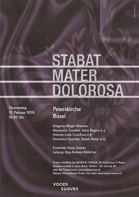 Stabat Mater Dolorosa, Voces Suaves, Peterskirche Basel