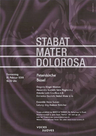 Stabat Mater Dolorosa, Voces Suaves, Peterskirche Basel