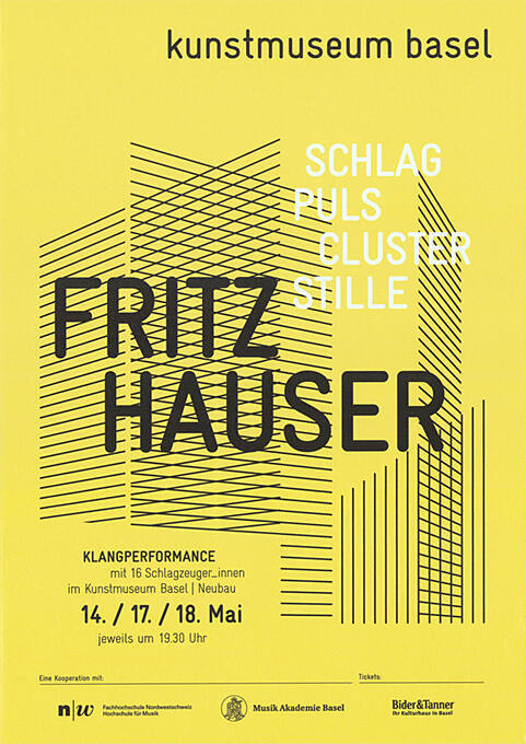 Fritz Hauser, Schlag, Puls, Cluster, Stille, Klangperformance, Kunstmuseum Basel