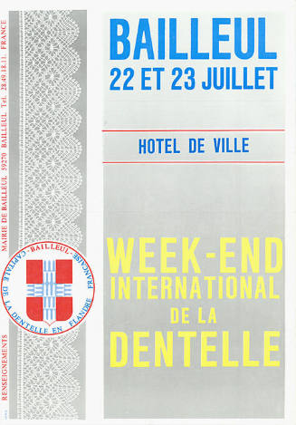 Weekend International de la Dentelle, Bailleul, Hôtel de Ville