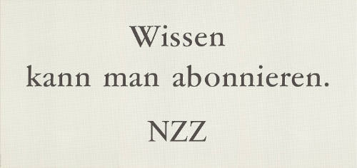 Wissen kann man abonnieren. NZZ