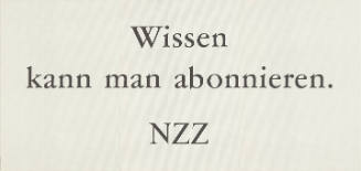 Wissen kann man abonnieren. NZZ