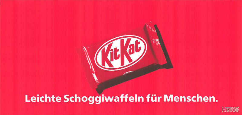 KitKat, Leichte Schoggiwaffeln für Menschen.