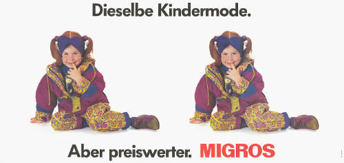 Dieselbe Kindermode. Aber preiswerter. Migros