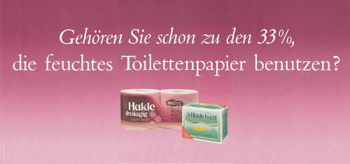 Gehören Sie schon zu den 33%, die feuchtes Toilettenpapier benutzen? Hakle