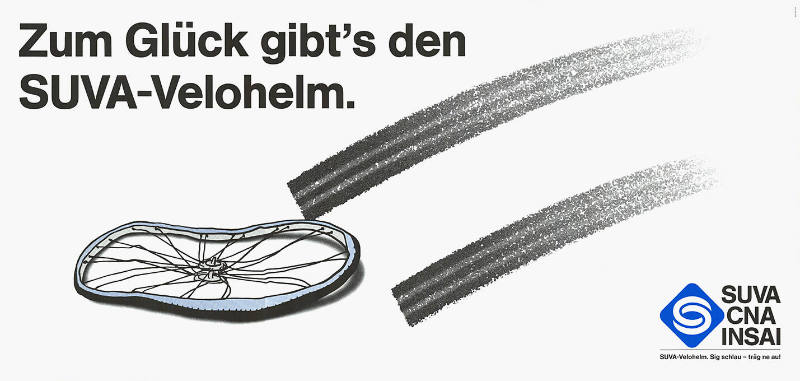 Zum Glück gibt’s den SUVA-Velohelm.