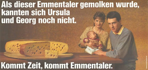 Als dieser Emmentaler gemolken wurde, kannten sich Ursula und Georg noch nicht. Kommt Zeit, kommt Emmentaler.