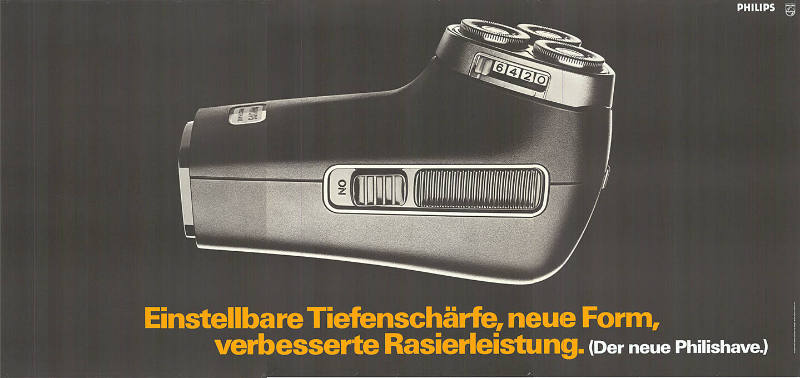 Einstellbare Tiefenschärfe, neue Form, verbesserte Rasierleistung. (Der neue Philishave.)