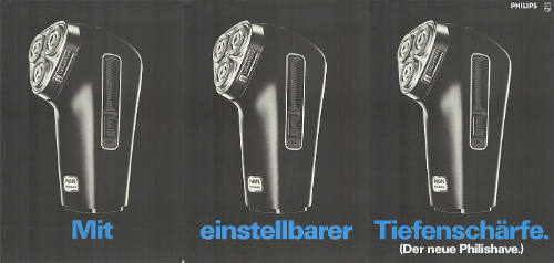 Mit einstellbarer Tiefenschärfe. (Der neue Philishave.)