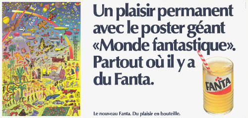 Un plaisir permanent avec le poster géant «Monde fantastique». Fanta Citro, Le nouveau Fanta. Du plaisir en Bouteille.