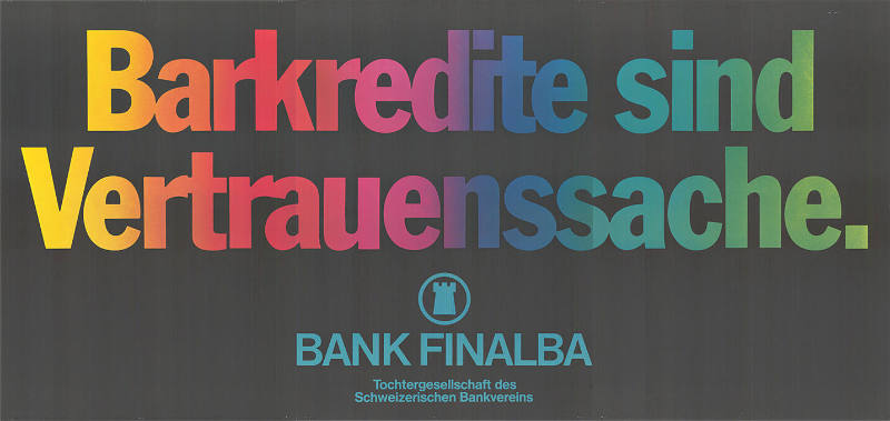 Barkredite sind Vertrauenssache, Bank Finalba