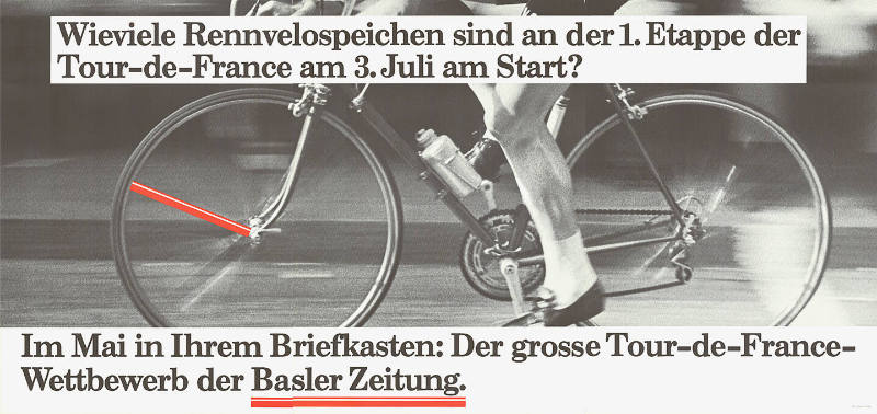 Wieviel Rennvelospeichen sind an der 1. Etappe der Tour-de-France […], Basler Zeitung.