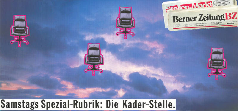 Berner Zeitung BZ, Samstag Spezial-Rubrik: Die Kader-Stelle.