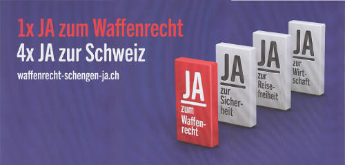 1x Ja zum Waffenrecht, 4x Ja zur Schweiz