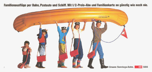 Familienausflüge per Bahn, Postauto und Schiff. Mit ½-Preis-Abo und Familienkarte so günstig wie noch nie. Unsere Sonntags-Bahn. SBB