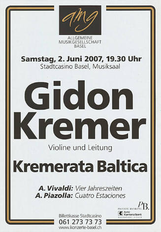 AMG, Gidon Kremer, Kremerata Baltica, Stadtcasino