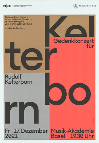 Gedenkkonzert für Rudolf Kelterborn, Musikakademie Basel