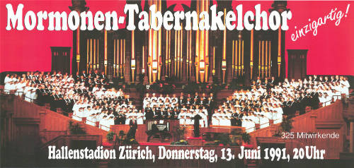 Mormonen-Tabernakelchor, Hallenstadion Zürich