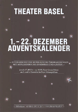 Theater Basel, 1.– 22. Dezember, Adventskalender