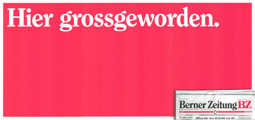 Hier grossgeworden. Berner Zeitung BZ