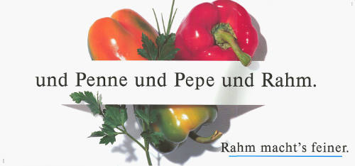 und Penne und Pepe und Rahm. Rahm macht’s feiner.