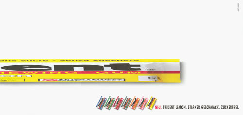 Neu. Trident Lemon. Starker Geschmack. Zuckerfrei.