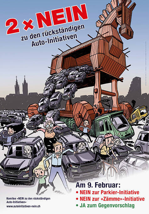 2 × Nein zu den rückständigen Auto-Initiativen