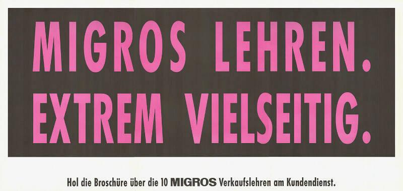Migros Lehren. Extrem vielseitig.
