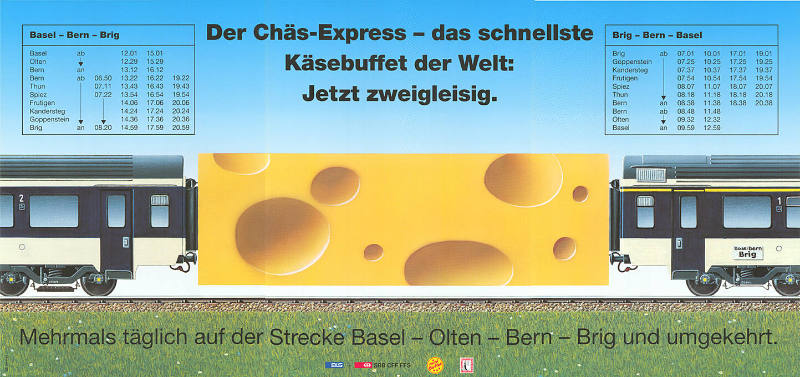 Der Chäs-Express – das schnellste Käsebuffet der Welt. Jetzt zweigleisig.
