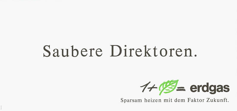 Saubere Direktoren. 1 + [Blatt/Natur] = Erdgas