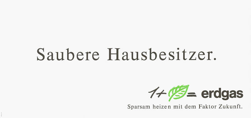 Saubere Hausbesitzer. 1 + [Blatt/Natur] = Erdgas