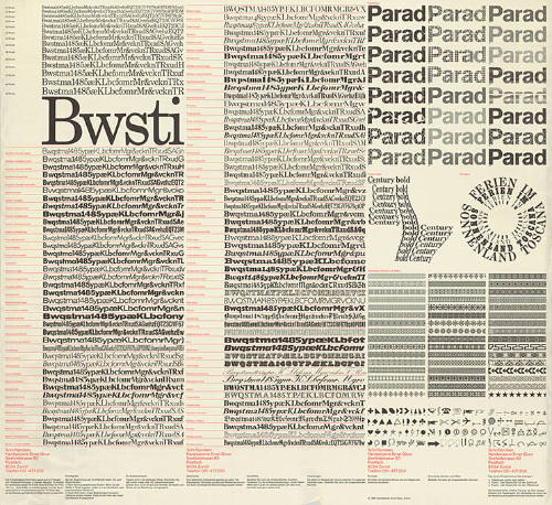 Schriftproben, Handsetzerei Ernst Gloor, Zürich